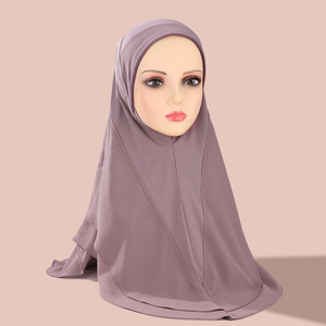 最新サテンシルクインスタントFoulard <span class=keywords><strong>Hijab</strong></span>ジャージープレミアムKleidハンガー女性ベール用ジョーゼットヒジャーブ布レディース - Product Image 6