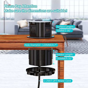 Bán buôn Hidden tháp nhà bếp mở rộng Pop Up Ổ cắm ổ cắm với sạc không dây điện Surge Outlet chúng tôi anh đẩy Pop Up ổ cắm - Product Image 3