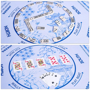 Premium American Mahjong Mat with Charleston Guide Non-Slip Rubber Backing Floral Pattern Mahjong <b>Table</b> Pad Cover&Travel Bag - Product Image 6