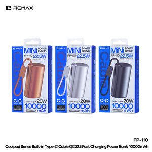 FP-110 Built-in Type-<b>C</b> Cable QC22.5 Fast <b>Charging</b> Power Bank 10000mAh Emergency Portable Banks FP-110 FP-110 - Product Image 4