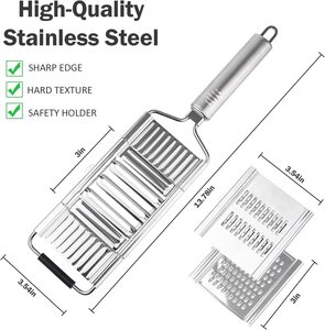 4 in 1 Multi-functional Grater Stainless Steel <b>Vegetable</b> Cabbage Slicer Grater Handheld 4 Adjustable Blades Sets Shredder Cutter - Product Image 1