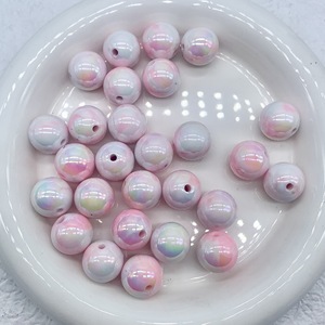 UV Plated Iridescent 16mm Round <b>Beads</b> <b>Plastic</b> Resin Scattered <b>Beads</b> For Jewelry Making DIY Accessories - Product Image 4
