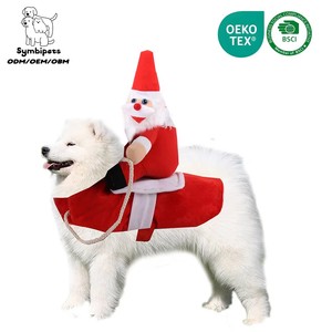 Disfraz Navideño Divertido de Santa Claus Montando <span class=keywords><strong>en</strong></span> un Perro, Ropa Navideña para Perros, Disfraz Ajustable de Santa Claus para Cachorros - Product Image 1