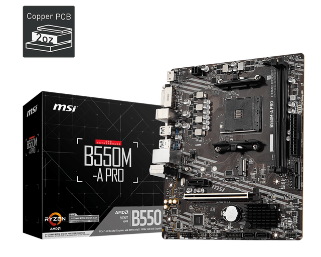 Brand New MS1 B550M-A PRO Gaming Motherboard 2xDDR4 UDIMM Socket AM4 Support R4000G Processor Computer Motherboard