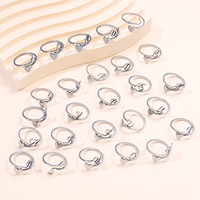 Bagues Rinhoo Cœur Lettre en Acier Inoxydable pour Femmes Filles, Bijoux de Mode Or, Bague Initiale Ouverte, Anniversaire Mariage Fête