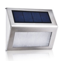 Wason a amélioré 4 * LED blanc froid/chaud en acier inoxydable à énergie solaire applique murale extérieure jardin patio clôture solaire éclairage d'escalier