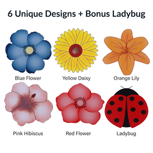 Autocollant anti-mouches pour fenêtre, motif fleur et coccinelle, en vinyle, double face, adhésif puissant, film transparent, lutte antiparasitaire - Product Image 3