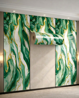 Papier peint adhésif effet marbre pour villa, appartement, hôtel – Autocollant mural moderne en PET, imperméable, ignifuge et résistant à l'humidité