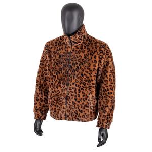 TOPSHOW Winter High Quality Custom Leopard Print <b>Thick</b> Heavy Weight <b>Fleece</b> Reversible Zipper Windbreaker Faux Fur <b>Jacket</b> <b>Men</b> - Product Image 1