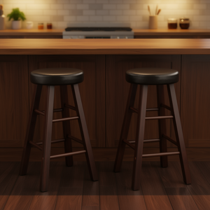 Set di sgabelli da bancone Maria con seduta imbottita color espresso, 2 pezzi, per casa, cucina, bar - Product Image 2