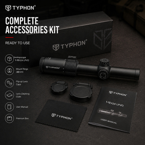 Mira Telescópica TYPHON XGS110 1-10x24 SFP LPVO para Caza |   Lentes de Vidrio ED de Dispersión Extra Baja de 30 mm con Múltiples Recubrimientos, Resistentes a Impactos y al Agua - Product Image 4