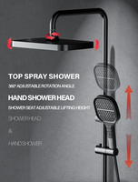 ORTONBATH Ensemble combiné de douche numérique à 4 fonctions avec clé de piano LED et pulvérisateurs de bidet Ensemble de douche mural mixte chaud et froid