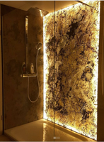 Panneau mural translucide rétroéclairé Life1996 de luxe en ardoise naturelle flexible de 2 mm pour comptoir, bar, table et fond mural