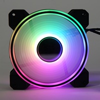 Ventilateur de refroidissement CPU à eau réglable en vitesse, arc-en-ciel coloré, LED 12025mm PWM, ventilateur de jeu pour ordinateur ARGB avec design miroir