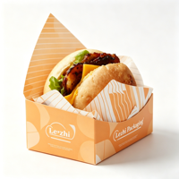 Papier d'emballage en gros pour petit-déjeuner, anti-taches, pour restaurants, boîte à hamburger, boîte à pain grillé pour sandwich