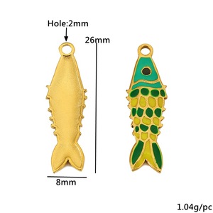 Colgante de Acero Inoxidable con Forma de Pez de Colores, Accesorios de Joyería DIY, Dijes Unisex con Forma de Animal para Llavero, Collar y Pulsera - Product Image 2
