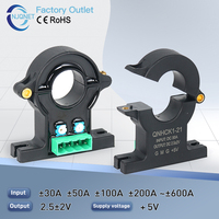 Sensor de Corriente de Efecto Hall QNHCK1-21 50A 100A 200A 300A Ct Tipo Abierto Transductor de Corriente CC Transformador de Corriente de Núcleo Dividido 2.5±2V