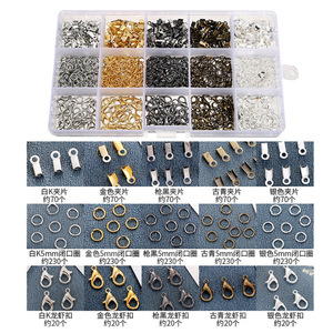 ชุดอุปกรณ์ทำเครื่องประดับ DIY แหวนวงปิดขนาด 5 มม. ตัวล็อคแบบก้ามปูสำหรับทำสร้อยคอ โลหะรูปทรงผสม 5 สี - Product Image 1