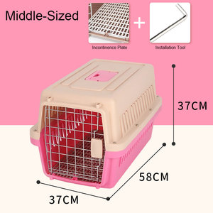 Outdoor Sportpet Design Airline Approved Wire Door Travel Carrier 58x38x35cm 4 Seasons Durable Portable <b>Plastic</b> <b>Dog</b> <b>Kennel</b> Pet - Product Image 2