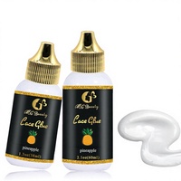 Colle liquide transparente pour perruques à dentelle, fixation extrême, résistante à l'eau, avec logo personnalisé, 60 ml, pour installation de perruques frontales