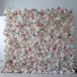 Commercio all'ingrosso decorazione di nozze Babys artificiale respiro muro 3d 5d arrotolare pannello floreale sfondo finto Gypsophila muro di fiori per la decorazione - Product Image 3
