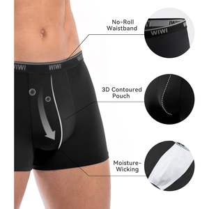 Calzoncillos Bóxer Modales para Hombre, Paquete de 4, Negros, Transpirables, Elásticos, Tallas S a XXL - Product Image 6