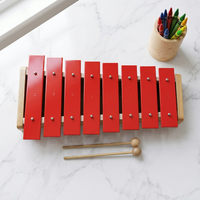 Glockenspiel Xylophone Percussion Wholesale Musical Instrument 8 Key Metallophone Set Red YONGXIN