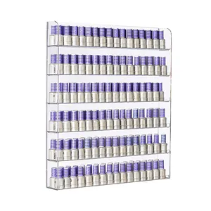 Wall Mount Acrylic Racks For Nail Polish Hot Sales Young Living Essential Oils Organizer Clear Nail Polish Display Holder