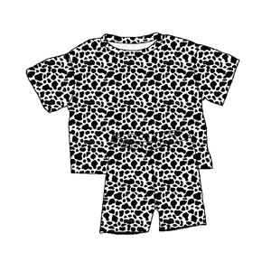 Ensembles de vêtements pour bébés et enfants 2026 : <span class=keywords><strong>T</strong></span>-shirts amples et shorts cyclistes 2 pièces en tissu bambou personnalisé à imprimé floral et manches courtes - Product Image 4