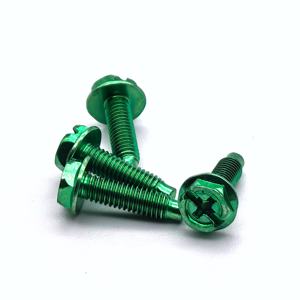 Tornillo M4 galvanizado con brida de once caracteres y almohadilla hexagonal, tornillo mecánico de sujeción, tornillo verde - Product Image 5
