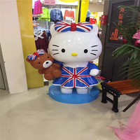 Grande statue de chat porte-bonheur en fibre de verre, motif animal de dessin animé, boutique de maquettes, sculpture de bienvenue, personnalisation