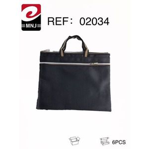 Portable Document Bag Black With Zipper Handle 6Pcs Pack - Product Image 2