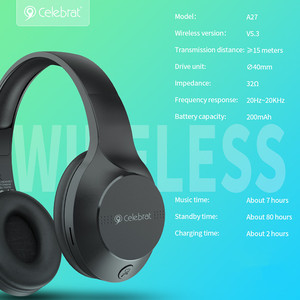 Großhandel Celebrat A27 Kabellose 5.3 TWS Over-Ear-Kopfhörer Dynamischer Treiber IPX4 Wasserdicht 6-8 Std. Spielzeit für Reisen und Mobilen Einsatz - Product Image 5