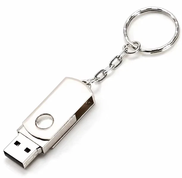 Wholesale Metal Rotating USB Flash Drive with Custom Logo, 128MB-128GB High Speed Pen Drive for Business Gift