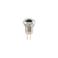 Interrupteur à bouton-poussoir momentané 8 mm 36 V 2 A étanche, petit bouton-poussoir rond de réinitialisation en acier inoxydable chromé 2 broches