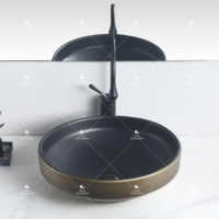 Nouveau design de forme ronde, lavabo de luxe pour comptoir, salle de bain, facile à nettoyer au-dessus du comptoir, évier d'art, bol pour la maison