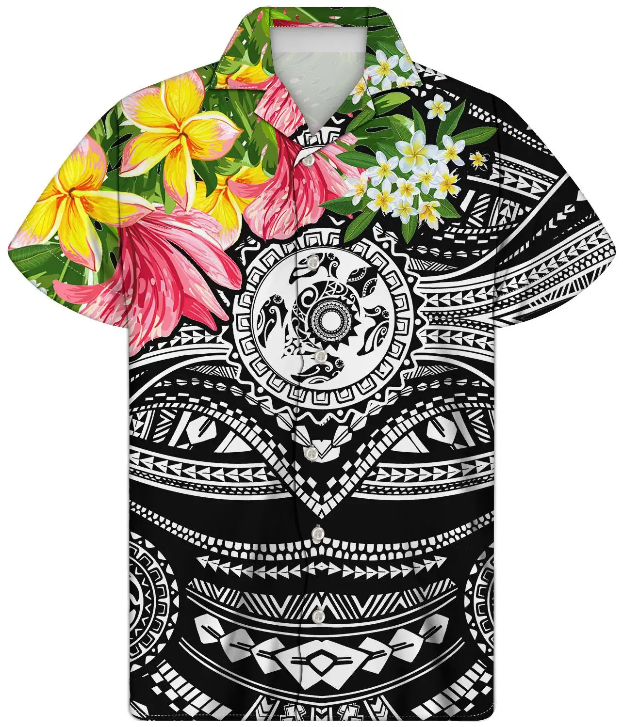 Wholesale Price Polynesia Samoa Traditional Tribal Hawaii Style Print Mans Short Sleeve T-Shirts Custom Fashionable Soft T-Shirt