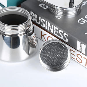 Cafetière Moka en acier inoxydable à double bec pour la maison, le camping en plein air, 2 tasses, 100 ml, fabrication italienne, Greca Cafe - Product Image 6