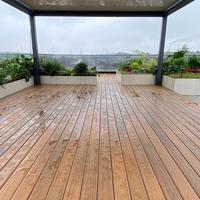 Plancher en WPC stratifié M-Section, co-extrusion solide, finition chêne rustique, imperméable, résistant aux rayures, antidérapant, écologique