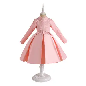 OEM tasarım yeni moda el nakışı prenses yeni yıl kız elbise kabarık akşam parti elbise Q1024