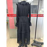 Robes à volants Charlotte personnalisées pour femmes, col haut, manches longues, robes maxi pour femmes