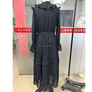 Kadınlar için özel Charlotte fırfırlı elbiseler yüksek boyun çizgisi uzun kollu Maxi elbiseler bayanlar - Product Image 5