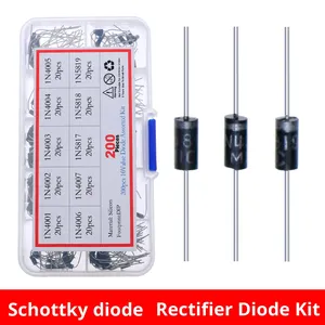 Kit của 200 CHỈNH LƯU điốt 10 loại bao gồm 1n4001-1n4007 và schottky điốt 1n5817-1n5819 cho linh kiện điện tử - Product Image 3
