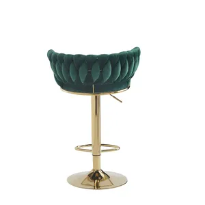 Adjustable Beauty Vanity Dressing Table Velvet Steam Bar Stool Chair With Cushion