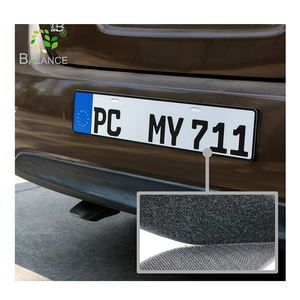 Fuerte gancho autoadhesivo bucle pegatina Universal número motocicleta Euro negro placa Cubierta titular marco personalizado placas de matrícula de coche - Product Image 1