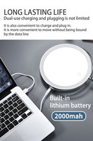 10x Cermin Meja Pembesar Terbaik Portabel Mini Bepergian dengan Lampu Led Cermin Rias dengan Power Bank