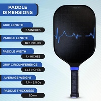 Raquette de pickleball Hit Harder Shots Doctor T700 en fibre de carbone 16 mm, approuvée USAPA, performance professionnelle