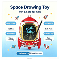 Tablette de dessin LCD Rocket Cartoon haute performance, alimentée par batterie, fonctionnalités personnalisables, stylet, effaçable instantanément, pour les créatifs