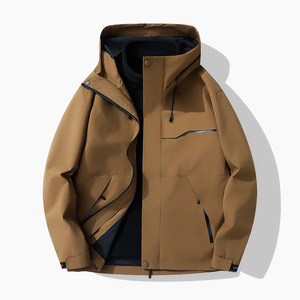 Veste bomber softshell d'hiver à capuche pliable, doublée de <span class=keywords><strong>polaire</strong></span>, imperméable, coupe-vent, respirante, pour la randonnée, le trekking, le camping, les activités de plein air - Product Image 1