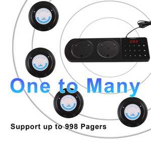 Không dây quản lý hàng đợi hệ thống 20 Receiver Set Disk Shape Thiết kế rung buzzer LED ánh sáng Ba cảnh báo chế độ - Product Image 4